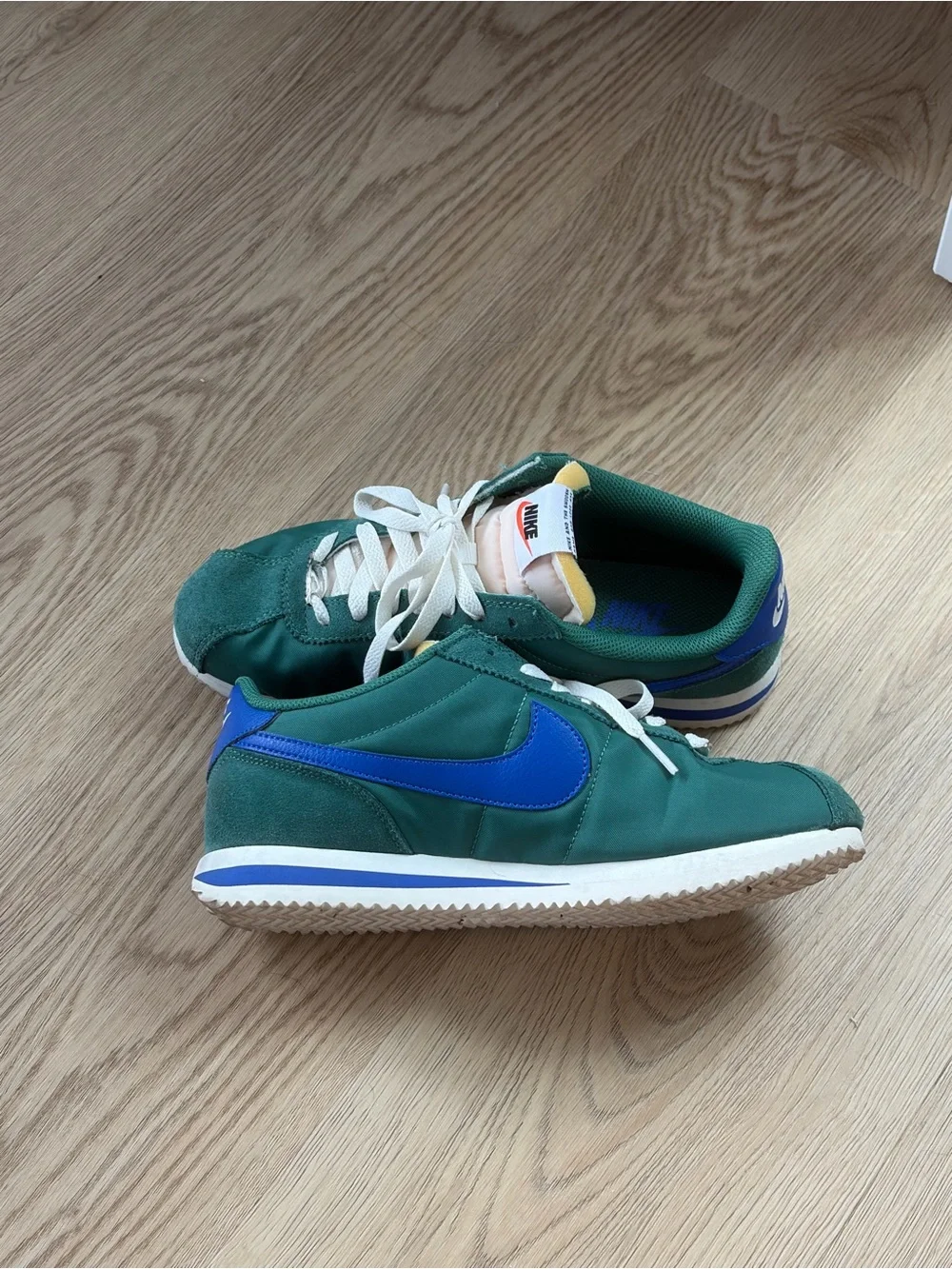 Nike Cortez TXT sneakers in Evergreen Aura/Hyper Royal